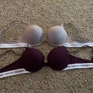 Calvin Klein Bra Set - Plum and Taupe